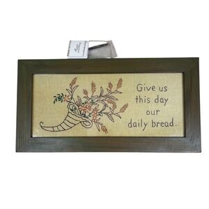 Handstitched Frame Wall Decor Give Us This Day Daily Bread Saying Religion Praye